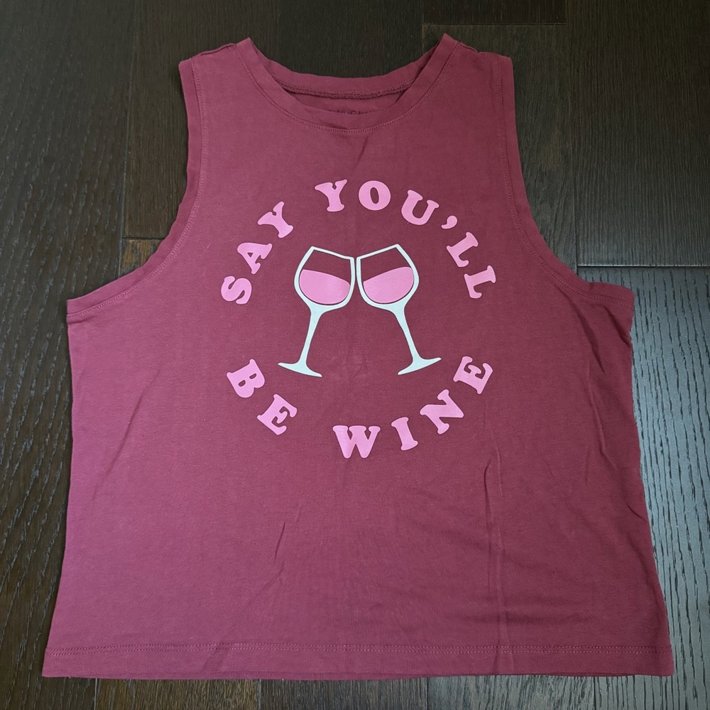 FIFTH SUN "Say You'll Be Wine" Crop Tank Top - Size M